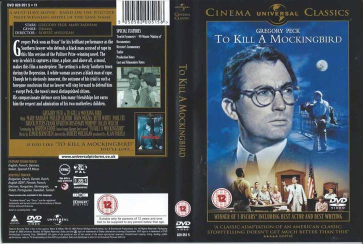 To Kill a Mockingbird 1963 DVD met Gregory Peck, Brock, Cd's en Dvd's, Dvd's | Klassiekers, Zo goed als nieuw, Actie en Avontuur