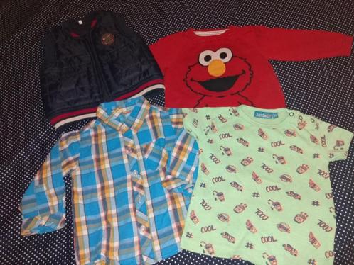 80 SET jongenskleding: bodywarmer, trui, blouse en shirt, Kinderen en Baby's, Babykleding | Maat 80, Gebruikt, Jongetje, Setje