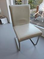 Witte leren designstoel - 5 stuks - Robuust & kwaliteit, Huis en Inrichting, Stoelen, Ophalen, Gebruikt, Wit, Leer