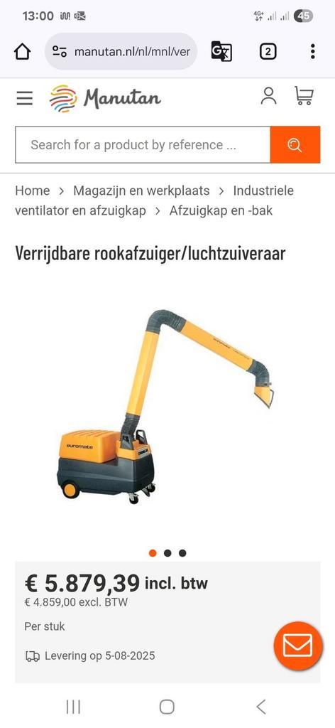 Verrijdbare rookafzuiger/luchtzuiveraar, Doe-het-zelf en Verbouw, Ventilatie en Afzuiging, Zo goed als nieuw, Ophalen