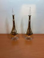 Set van 2 vintage glazen parfum flesjes, Ophalen of Verzenden