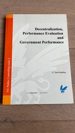 Decentralization, performance evaluation and gov performance, Ophalen of Verzenden, G.Tjerk Budding, Beta, WO