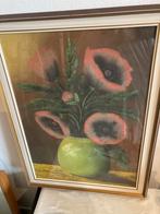 Bloemstilleven J.J. Dambruine (1885-1958) met klaprozen, Antiek en Kunst, Ophalen of Verzenden