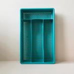 Groen turquoise Franse vintage bestekbak retro, Ophalen of Verzenden, Zo goed als nieuw