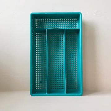 Groen turquoise Franse vintage bestekbak retro beschikbaar voor biedingen
