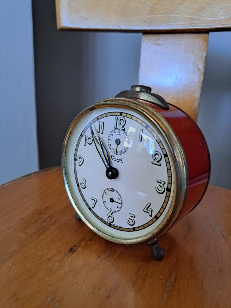 Vintage Kienzle Germany wekker - rood jaren 60, Ophalen of Verzenden