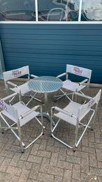 KW set: tafel met 4 klapstoelen., Ophalen, 4 zitplaatsen, Gebruikt, Aluminium