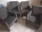 4 stoelen eetkamerstoelen met wielen en leuning teab, Huis en Inrichting, Stoelen, Ophalen, Gebruikt, Vier