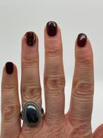 B448 Prachtige zilveren hematiet ring maat 18, Sieraden, Tassen en Uiterlijk, Ringen, 18 tot 19, Ophalen of Verzenden, X, Met edelsteen