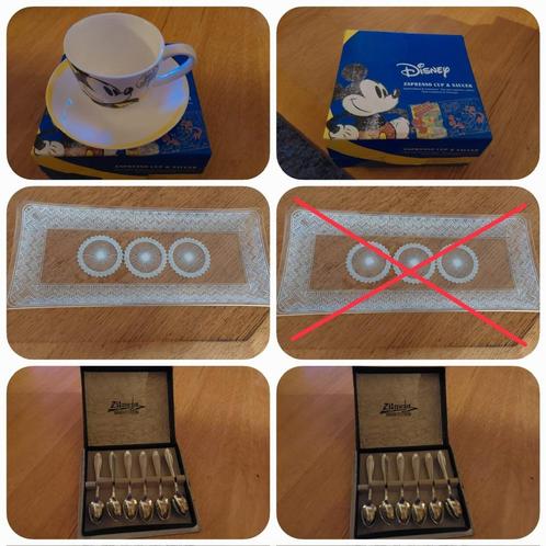 147 Twee kop en schotels / Cakeschaal / Zilmeta Lepeltjes, Huis en Inrichting, Keuken | Keukenbenodigdheden, Ophalen of Verzenden