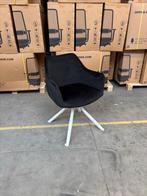Nieuw in doos! 6x Zwarte velvet draaibare stoel, Zwart, Nieuw, Ophalen of Verzenden, Vier