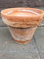 1x rood bruine terracotta bloempot H 14 cm, Tuin en Terras, Rond, Ophalen of Verzenden, Aardewerk, Binnen