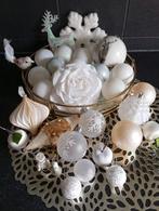 30 LUXE KERSTBALLEN WIT/CREME PLASTIC NU 15€ ZIE FOTO,S., Diversen, Kerst, Ophalen of Verzenden, Zo goed als nieuw