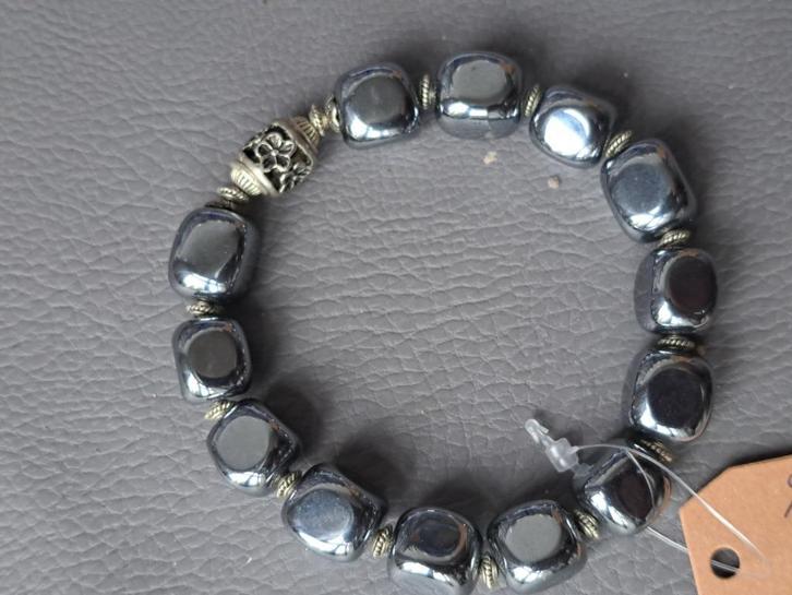 909 edelsteen armband Therahertz Wave 11x11mm, Sieraden, Tassen en Uiterlijk, Armbanden, Nieuw, Elastiek, Overige kleuren, Ophalen of Verzenden