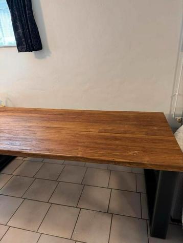 Stoere Eettafel Romaro - Teakhout & Staal - 220cm beschikbaar voor biedingen