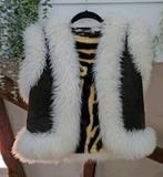 Vintage lammy shearling Afghaanse schapenvacht jas waistcoat, Maat 38/40 (M), Bruin, Ophalen of Verzenden, Zo goed als nieuw