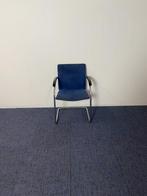 2 x Vergaderstoel Thonet, blauw suède, chrome slede, Ophalen, Gebruikt, Blauw, Twee