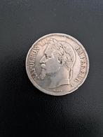 5 franc napoleon 1869 zilver 900/1000, Ophalen, Frankrijk, Losse munt, Zilver