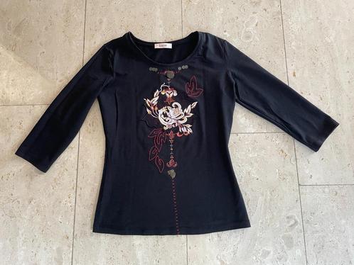 Laurèl: z.g.a.n.  top met applicatie maat S, Kleding | Dames, Tops, Zo goed als nieuw, Maat 36 (S), Blauw, Lange mouw, Verzenden