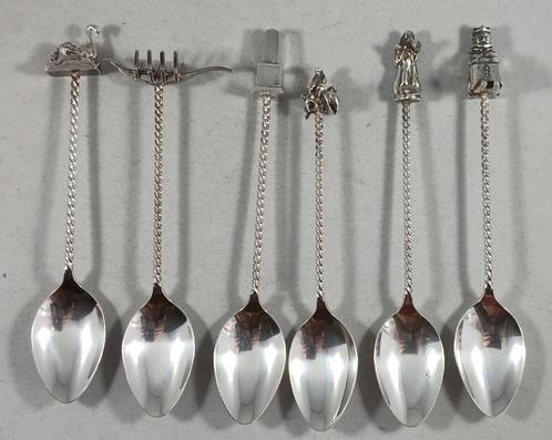 6 zilveren koffielepels Kunstwerken antiek 835 zilver, Antiek en Kunst, Antiek | Goud en Zilver, Zilver, Ophalen of Verzenden