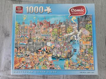 King Puzzel 1000 stukjes - Amsterdam Koninginnedag beschikbaar voor biedingen