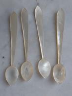 Set 4 echt parelmoer lepeltjes 9 cm ei / kaviaarlepeltjes, Ophalen of Verzenden