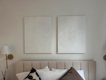 Moderne Schilderijen Set - Wit Minimalistisch Design beschikbaar voor biedingen