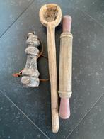 Vintage Decoratie Set: Lepel, Deegroller & Ornament, Antiek en Kunst, Ophalen of Verzenden