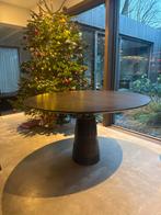 Eichholtz Eettafel - 130cm, Marmeren Poot, Dark Oak, Tuin en Terras, Tuintafels, Ophalen, Gebruikt, Rond, Hout