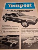 TempestWolfe Volkswagen Scirocco I cabriolet brochure izgst, Ophalen of Verzenden, Zo goed als nieuw, Volkswagen