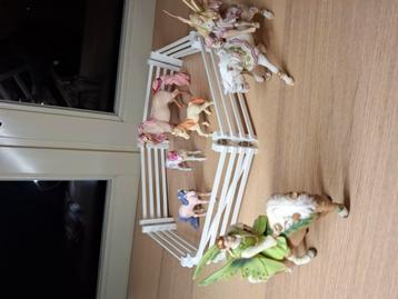 Schleich set 5 bayala 6 paarden 2 mensen hekwerk beschikbaar voor biedingen