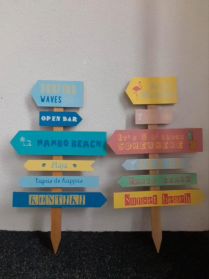 Decoratieve Houten Wegwijzers - Strandthema, Huis en Inrichting, Woonaccessoires | Overige, Nieuw, Ophalen of Verzenden