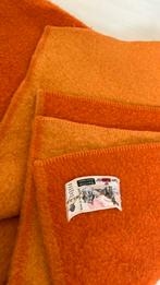 Vintage wol oranje dik Aabe deken met label 1 persoons, Huis en Inrichting, Woonaccessoires | Plaids en Woondekens, Ophalen, Zo goed als nieuw