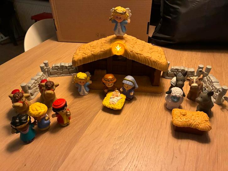 Fisher Price Litlle people Kerststal met licht, geluid, Diversen, Kerst, Zo goed als nieuw, Ophalen of Verzenden