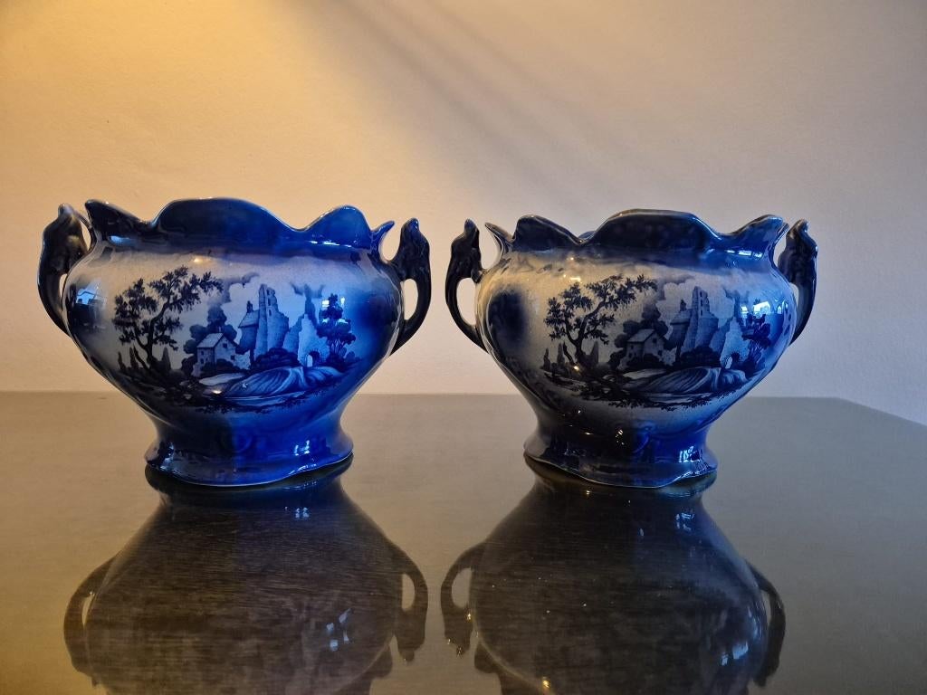 Delfsblauwe vazen, Antiek en Kunst, Antiek | Vazen, Ophalen of Verzenden