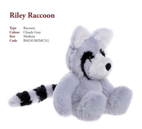 Charlie Bears Bear and Me Riley Raccoon / wasbeer 24cm., Kinderen en Baby's, Speelgoed | Knuffels en Pluche, Nieuw, Beer, Ophalen of Verzenden