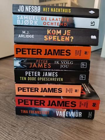 9x thriller boeken Nesbo, Bjork, James, Arlidge & Frennstedt beschikbaar voor biedingen