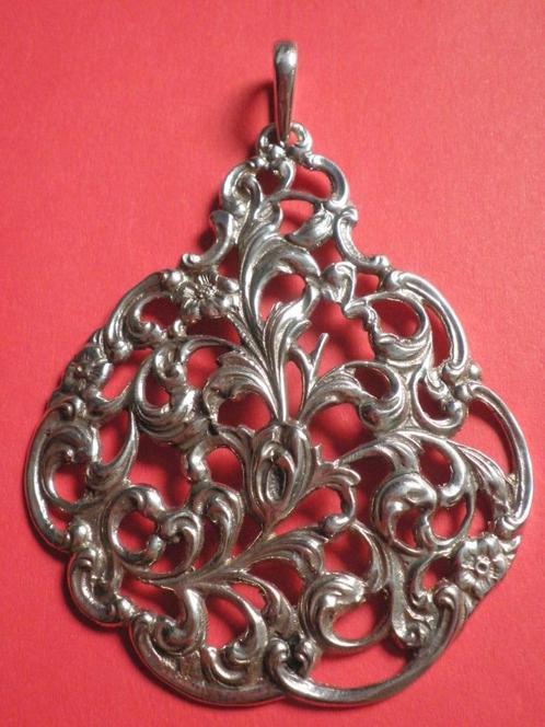 Mooie Grote Antieke Zilver Jugendstill Hanger - peervorm, Sieraden, Tassen en Uiterlijk, Antieke sieraden, Hanger, Zilver, Verzenden