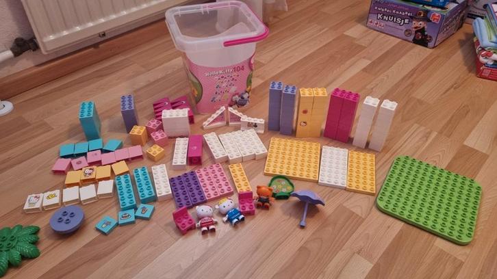 Hello Kitty Bouwstenen - Unico Plus, Kinderen en Baby's, Speelgoed | Duplo en Lego, Gebruikt, Duplo, Losse stenen, Ophalen of Verzenden