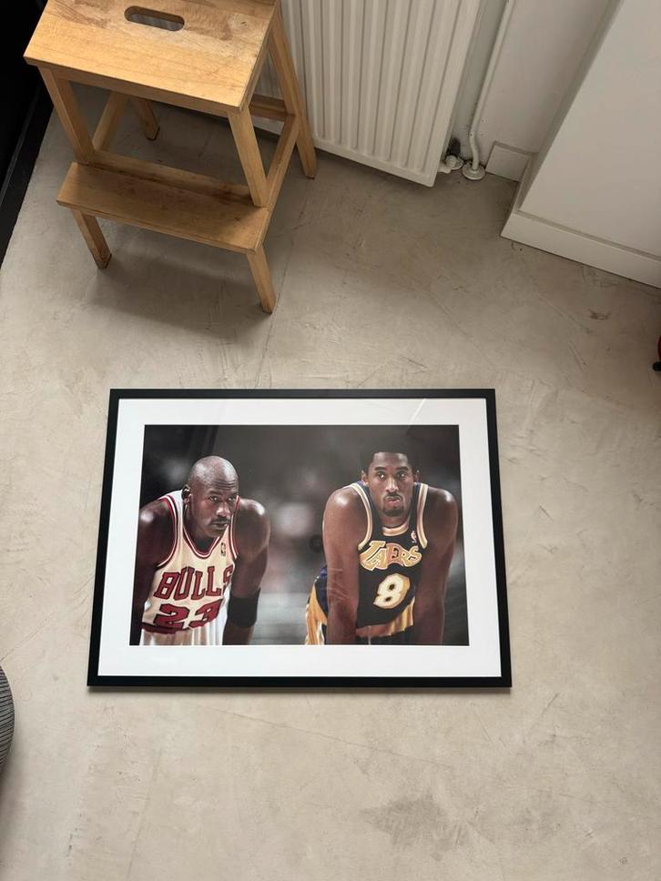 Michael Jordan & Kobe Bryant Schilderij 278/300 fotolijst, Antiek en Kunst, Kunst | Tekeningen en Foto's, Ophalen