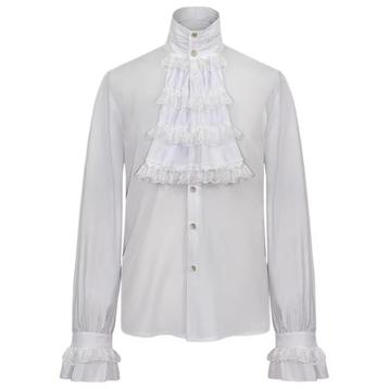 Heren renaissance wit overhemd (middeleeuws shirt kostuum) beschikbaar voor biedingen