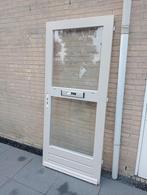 Hardhouten voordeur 211,5 x 92,5 cm, Doe-het-zelf en Verbouw, Deuren en Horren, Ophalen, Gebruikt, Buitendeur, 200 tot 215 cm