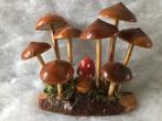 Vintage decoratie. Houten paddenstoelen., Ophalen of Verzenden