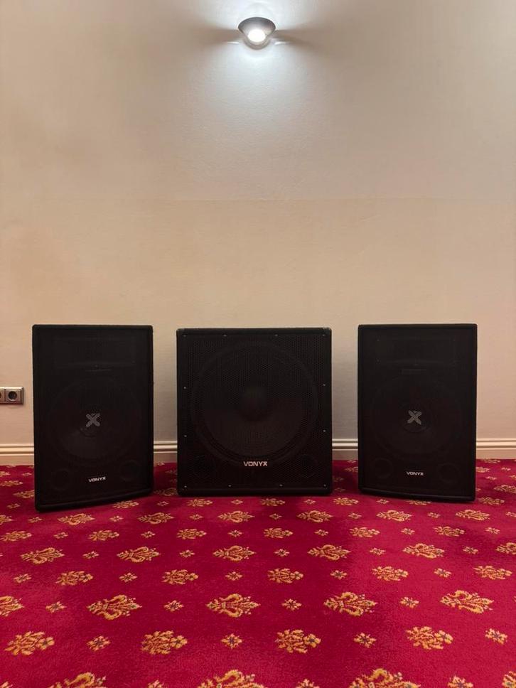 Vonyx volledige geluidsinstallatie - Bluetooth!, Audio, Tv en Foto, Luidsprekers, Zo goed als nieuw, Front, Rear of Stereo speakers