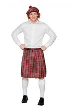4 stuks Schotse Kilt + baret/pruik, Ophalen of Verzenden, Zo goed als nieuw, Overige maten