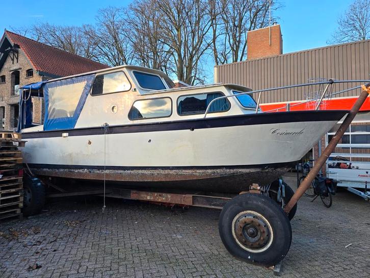 Varende Kajuitboot Opknapper - 4 persoons slaapunit, Watersport en Boten, Motorboten en Motorjachten, Gebruikt, Staal, 6 tot 9 meter