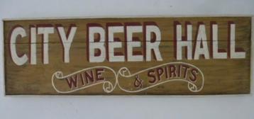 Vintage houten bier reclame bord / etalage / cafe pub kroeg beschikbaar voor biedingen