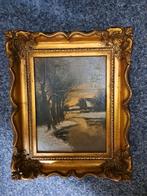 Schilderij A vd Burg met vergulde lijst met ornamenten, Antiek en Kunst, Ophalen of Verzenden