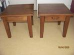 HOUTEN eiken BIJZETTAFELTJES tafeltjes SANDERS 50x50x45 IZGS, Vierkant, Zo goed als nieuw, Hout, Ophalen