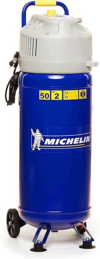 Michelin 50 Liter Verticale 2PK Olieloze Compressor, Doe-het-zelf en Verbouw, Compressors, Zo goed als nieuw, 6 tot 10 bar, 25 tot 100 liter